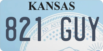KS license plate 821GUY