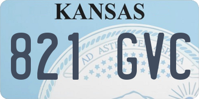 KS license plate 821GVC