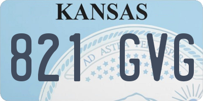 KS license plate 821GVG