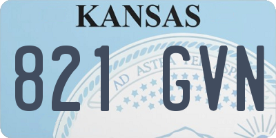 KS license plate 821GVN