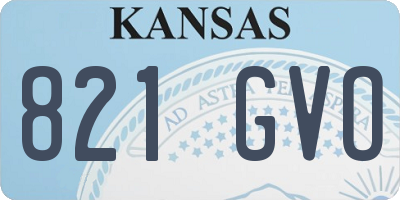 KS license plate 821GVO