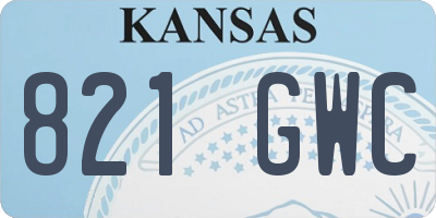 KS license plate 821GWC