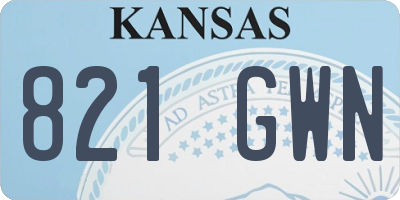 KS license plate 821GWN