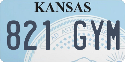KS license plate 821GYM