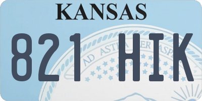 KS license plate 821HIK