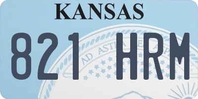 KS license plate 821HRM