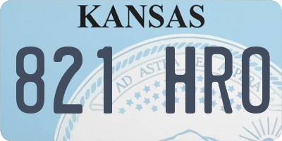 KS license plate 821HRO