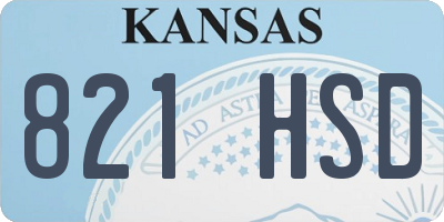 KS license plate 821HSD