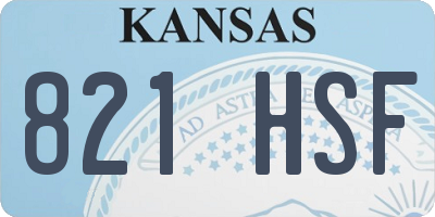 KS license plate 821HSF
