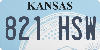 KS license plate 821HSW