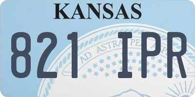 KS license plate 821IPR