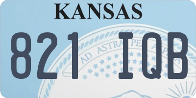 KS license plate 821IQB