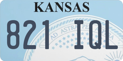 KS license plate 821IQL
