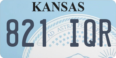 KS license plate 821IQR