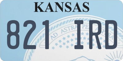 KS license plate 821IRD
