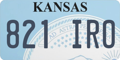 KS license plate 821IRO