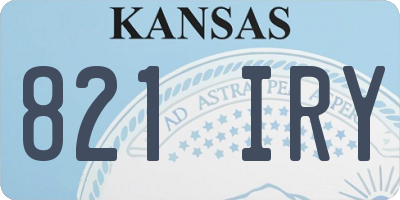 KS license plate 821IRY
