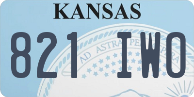KS license plate 821IWO