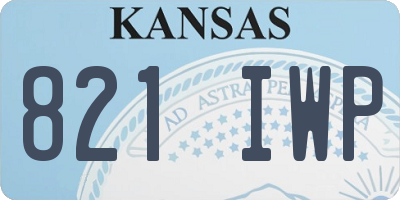 KS license plate 821IWP