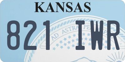 KS license plate 821IWR