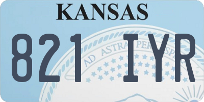 KS license plate 821IYR