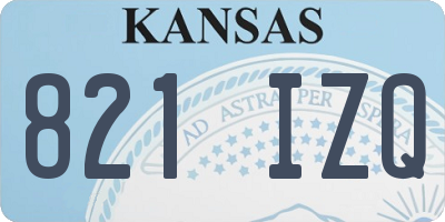 KS license plate 821IZQ