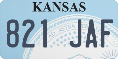 KS license plate 821JAF