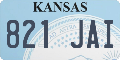 KS license plate 821JAI