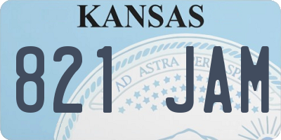 KS license plate 821JAM