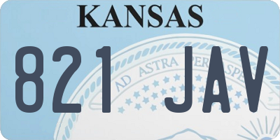 KS license plate 821JAV