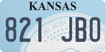 KS license plate 821JBO