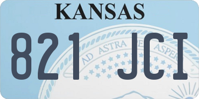 KS license plate 821JCI