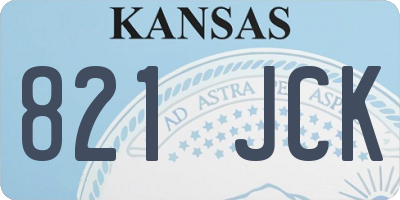 KS license plate 821JCK