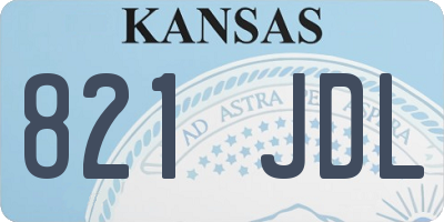 KS license plate 821JDL