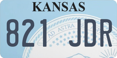 KS license plate 821JDR