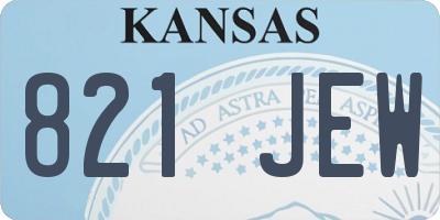 KS license plate 821JEW