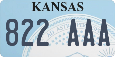 KS license plate 822AAA