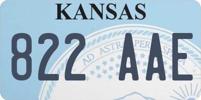 KS license plate 822AAE