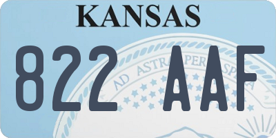 KS license plate 822AAF