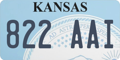 KS license plate 822AAI