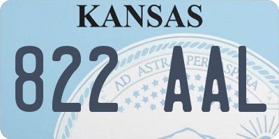 KS license plate 822AAL