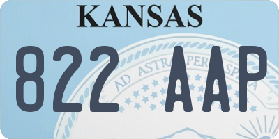 KS license plate 822AAP