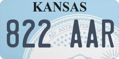 KS license plate 822AAR