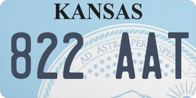 KS license plate 822AAT