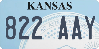 KS license plate 822AAY