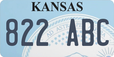 KS license plate 822ABC