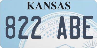 KS license plate 822ABE