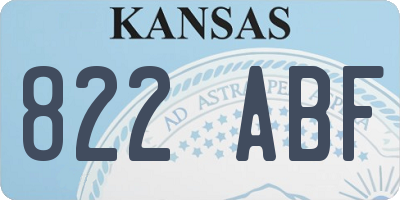 KS license plate 822ABF