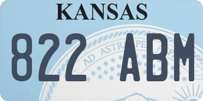 KS license plate 822ABM