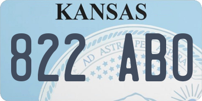 KS license plate 822ABO